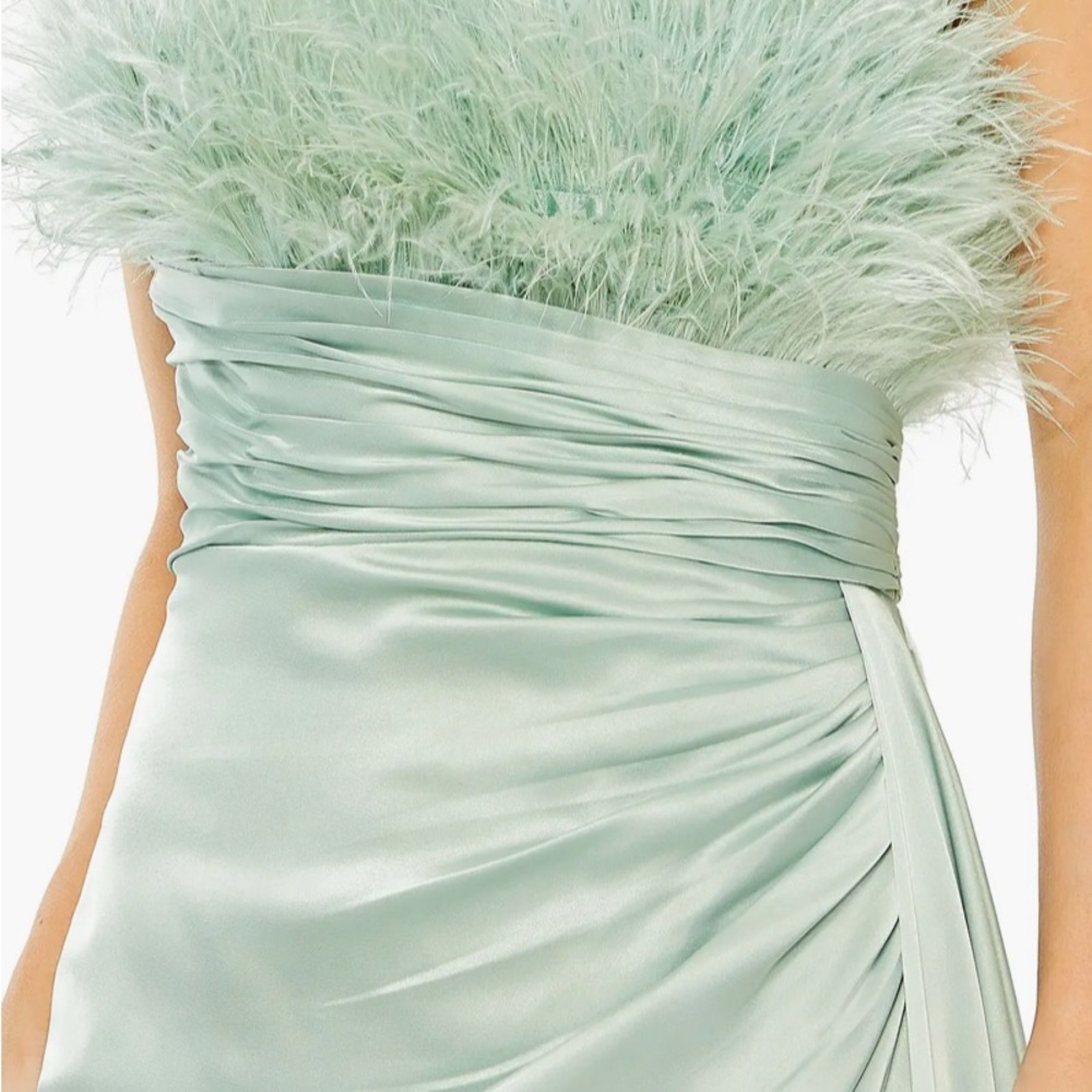 Mac Duggal Feather Satin Gown - Picture 4 of 4